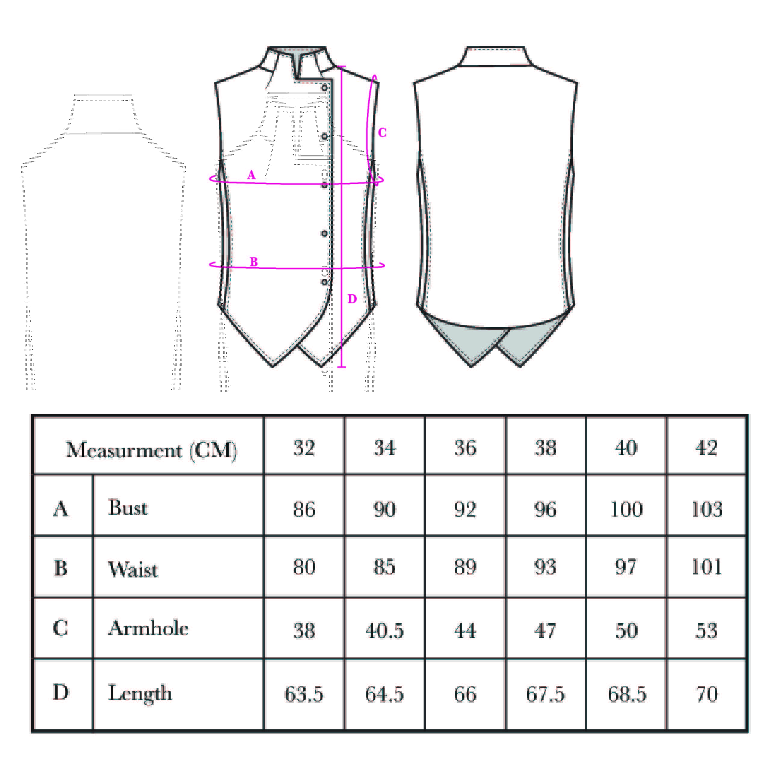Size Chart T-0008-
